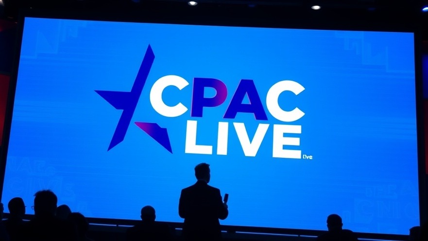 CPAC LIVE broadcast screen showcasing breaking news in the US with modern cinematic design.