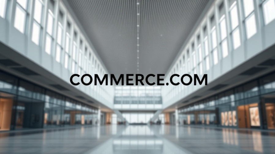 Minimalist 'COMMERCE.COM' logo in a modern setting, ideal for CMRC stock analysis.