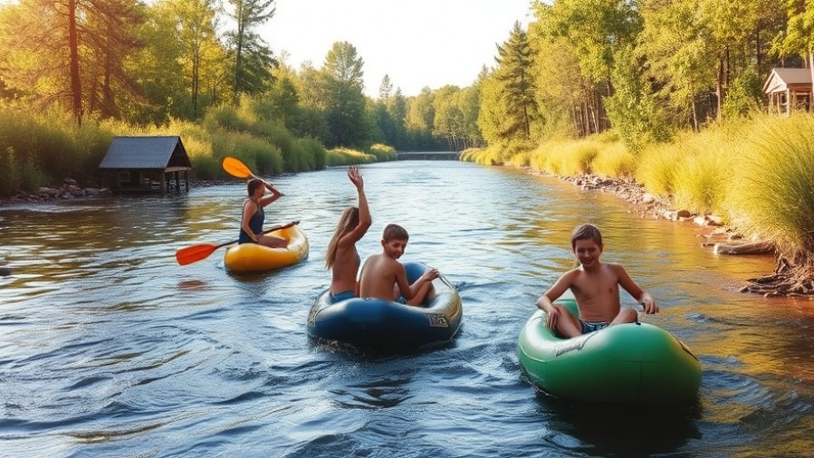Kids playing outside at a summer camp by the river amidst Texas camp fee increase news.