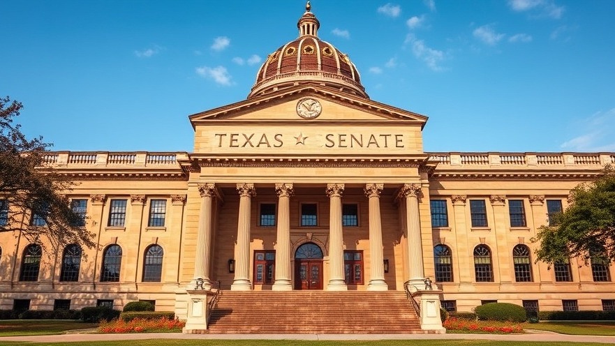 Texas Senate building, important for Texas legislative session updates.