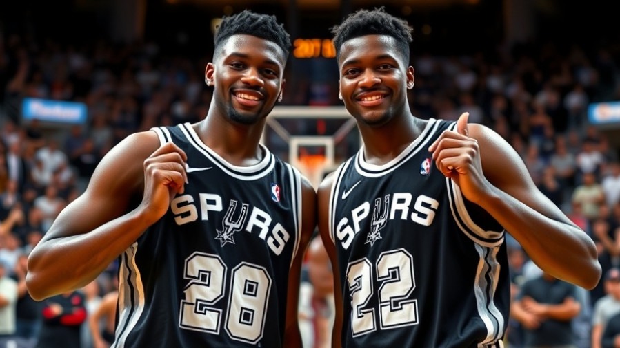 Two young black male basketball players in SPURS jerseys, showcasing youth sports inspiration.