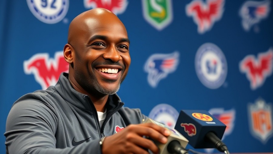 DeMeco Ryans at a press conference, showcasing leadership and team confidence in football.