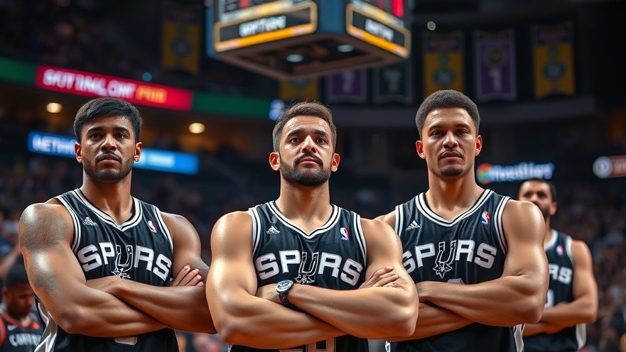 San Antonio Spurs players in a cinematic arena scene, gearing up for the Spurs game preview.