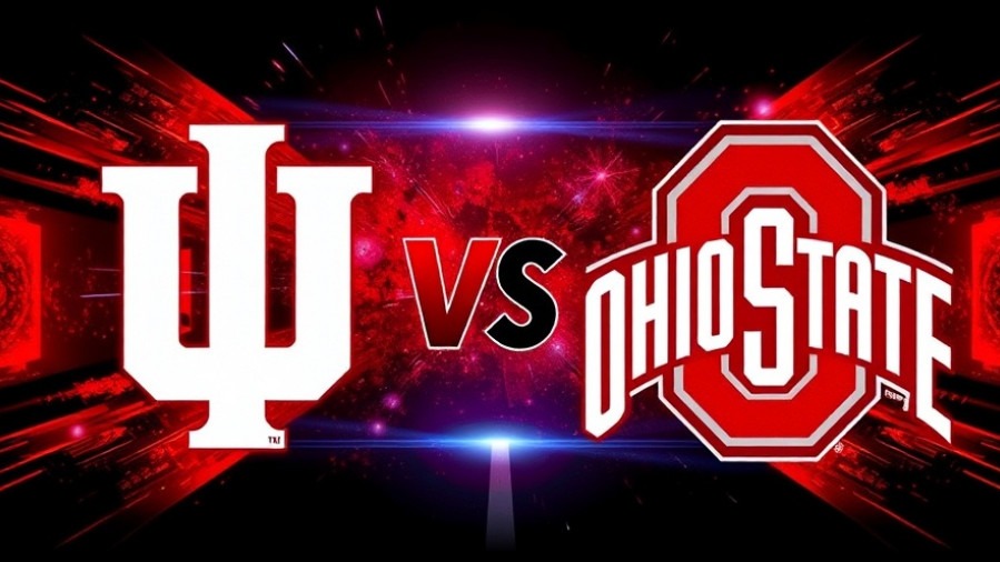Indiana vs Ohio State Big Ten Championship preview, bold graphic design.