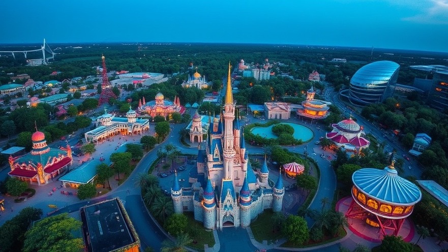 Aerial view of a theme park showcasing San Antonio entrepreneurs' impact on local economy.