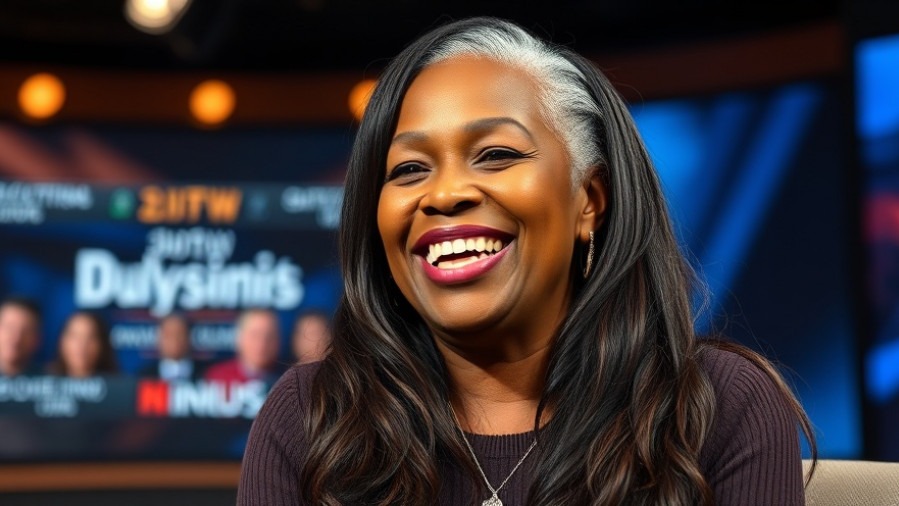 Smiling older black woman showcasing community service at a senior center.