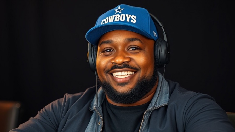 Dallas Cowboys defensive tackle smiles in relaxed interview, showcasing community involvement.
