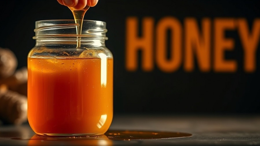 Close-up of honey jar symbolizing longevity diet and healthy aging nutrition.