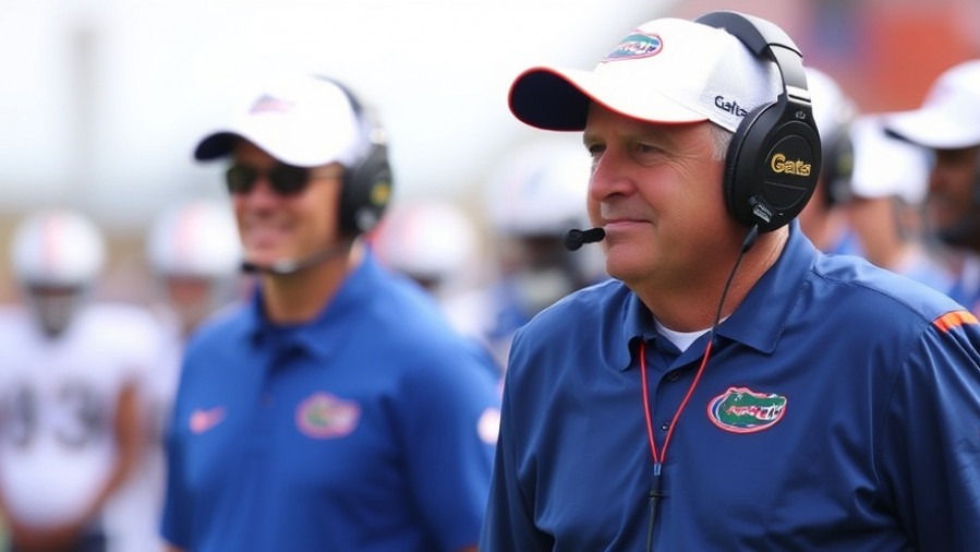 Florida Gators football coach sharing insights on college football news and NCAA coaching decisions.