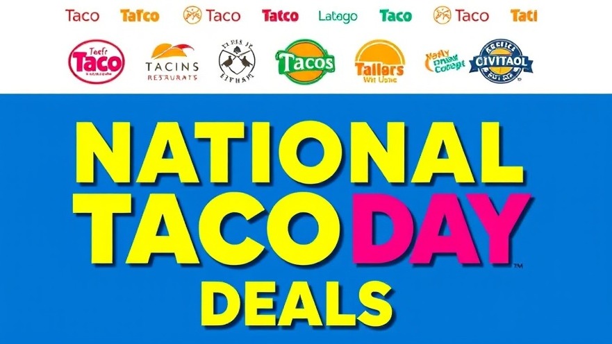 Colorful graphic promoting San Antonio taco specials for National Taco Day.