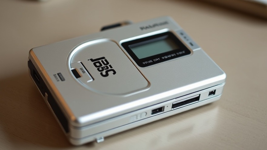 Classic Walkman showcasing portable audio devices in music technology history.
