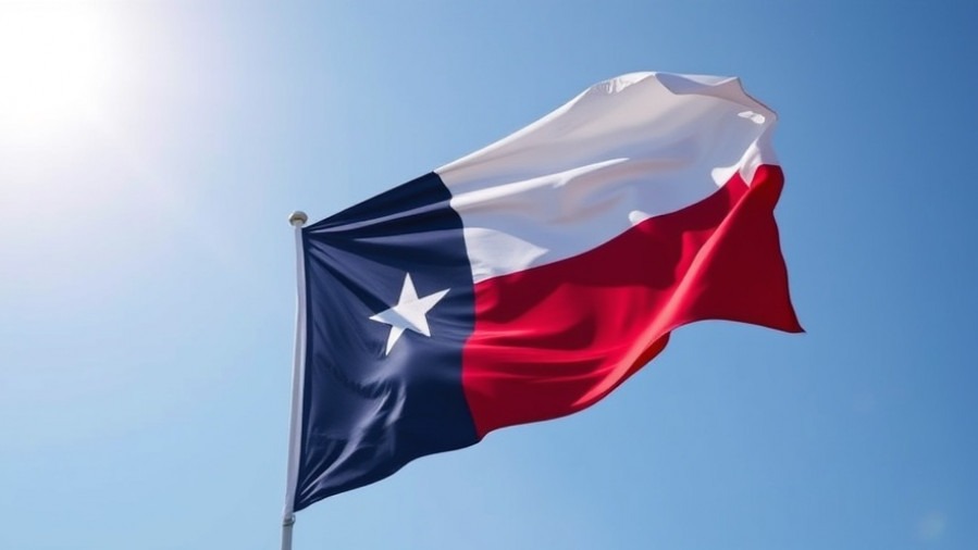 Texas flag representing local tax rates and Texas tax relief initiatives.