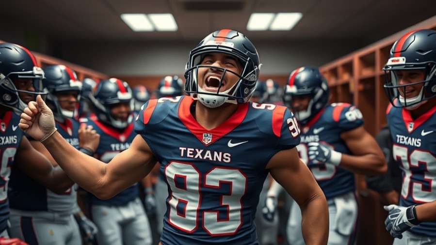 DeMeco Ryans leadership shines as Houston Texans celebrate their victory in the locker room.
