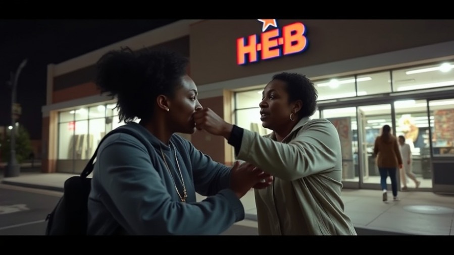 Tense confrontation captured in low-quality footage near H-E-B in Austin.