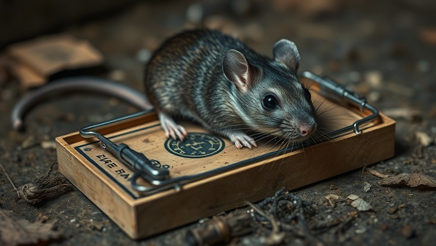 Dead rat in a trap highlighting tenant rights in Houston against urban pest problems.