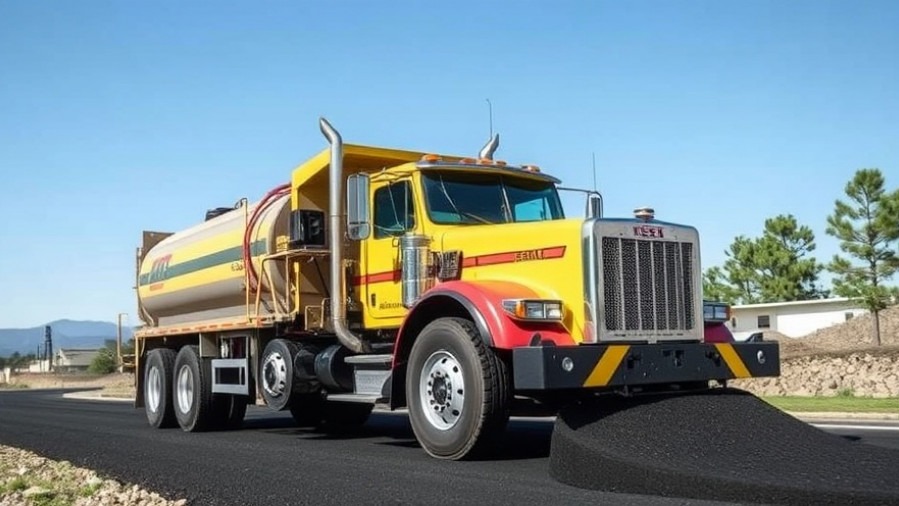 Asphalt repair truck in action for Dallas street maintenance projects.