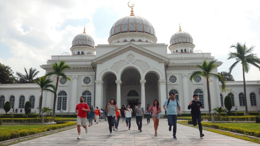Students fleeing a mosque in Jakarta, highlighting mosque safety concerns amid Indonesia explosion news.