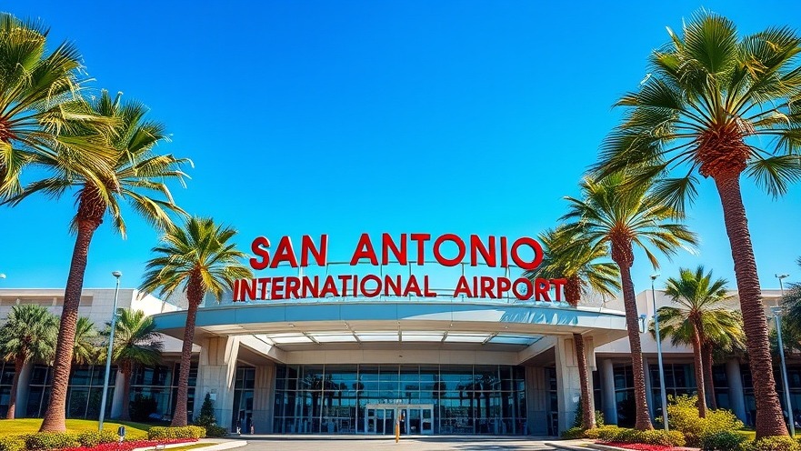 San Antonio airport news: vibrant entrance sign of San Antonio International Airport.