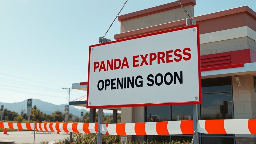 Panda Express opening sign under construction in vibrant Dallas landscape