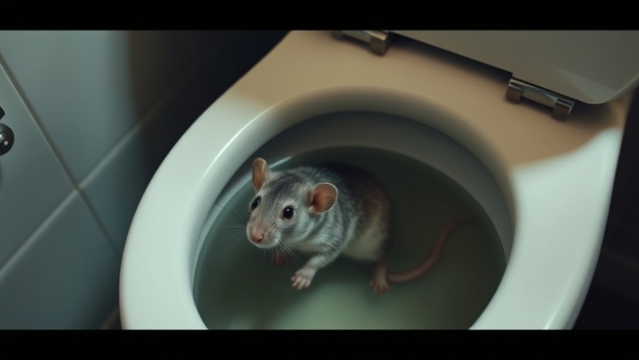 Rat in toilet bowl highlighting public health warnings in Seattle flooding with rodent control tips.