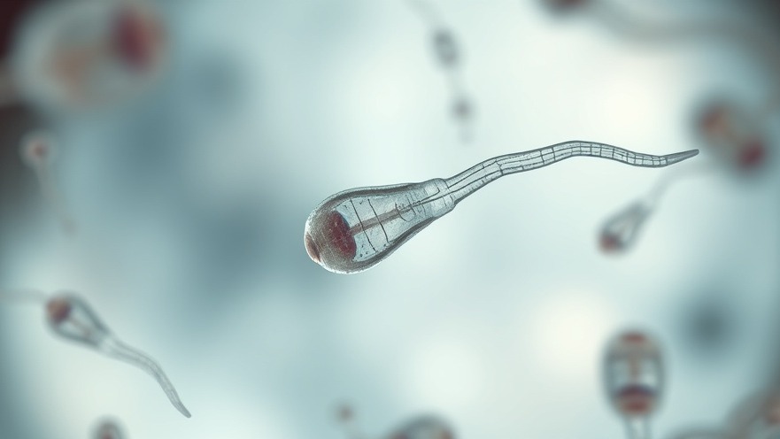 Human male sperm magnified under a microscope, highlighting male reproductive health.