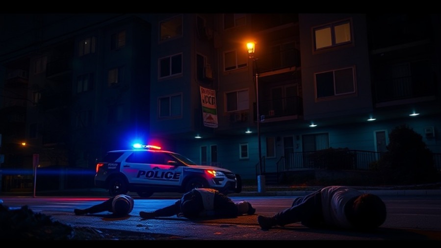 Police vehicle lights illuminate a scene of violence prevention in San Antonio.
