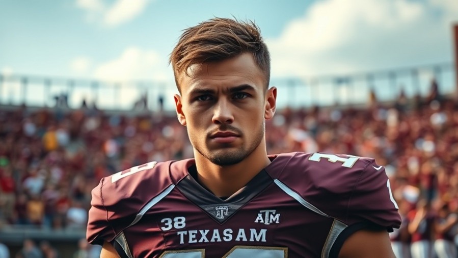 Marcel Reed Heisman contender, determined player at Texas A&M with stadium crowd.