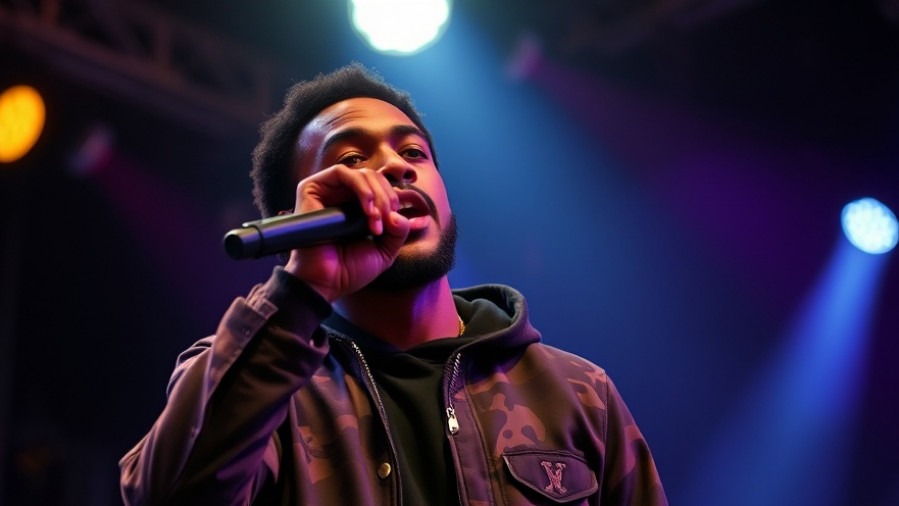 Young black male rapper performing, highlighting celebrity culture youth safety.