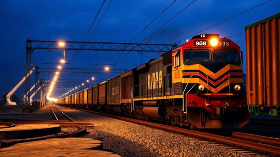 Freight train near train tracks highlighting pet safety awareness in San Antonio.