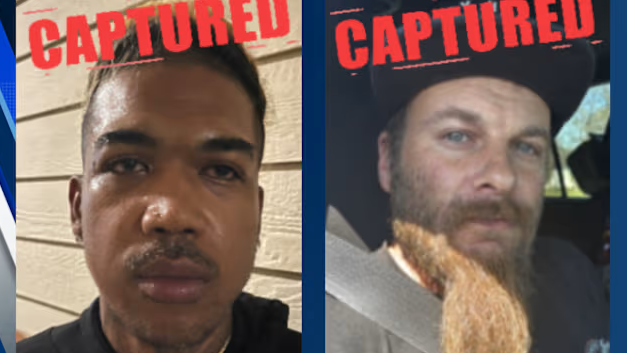 Texas 10 Most Wanted: Two captured individuals in close-up mugshots.