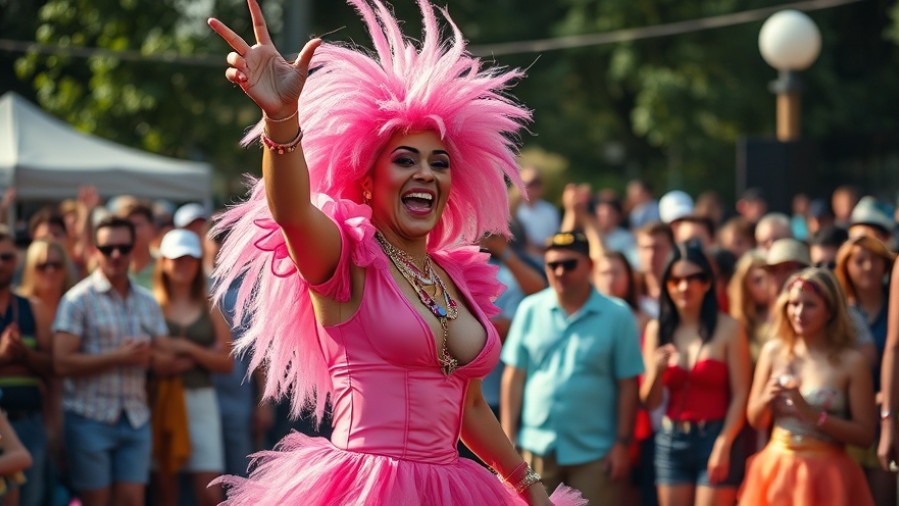 Lively Texas drag performance highlighting LGBTQ rights in vibrant colors.