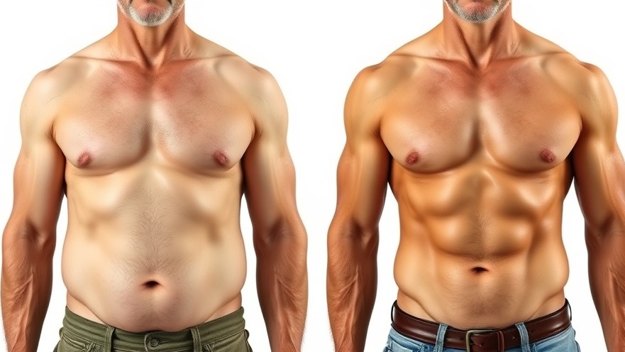 Dynamic comparison of senior male torsos showcasing muscle recovery and optimal nutrition.