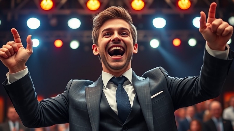 Young man in suit celebrating award, embodying Heisman Trophy significance and Indiana football achievements.