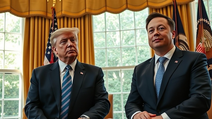 Photorealistic depiction of Trump and Musk in the Oval Office, highlighting political engagement.