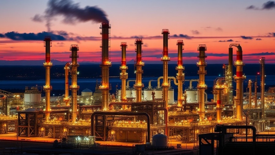 Venezuela oil reserves showcased at a bustling oil refinery, vital for global energy market.