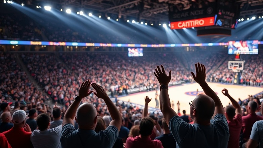 Fans cheering in arena during Dallas Mavericks playoffs for local game results.