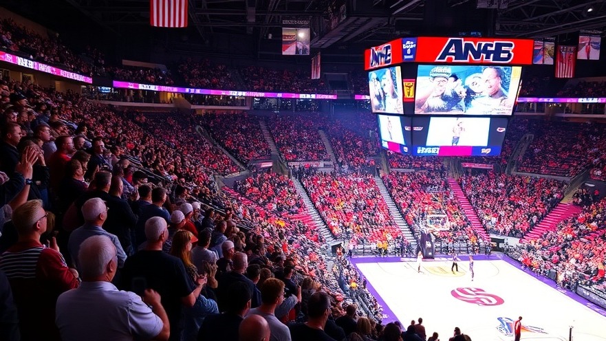 Cheering fans inside the arena during exciting NBA news and basketball highlights.
