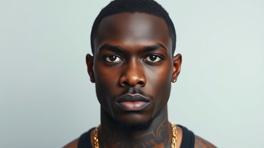 Serious young man with neck tattoos, highlighting community safety in Dallas.