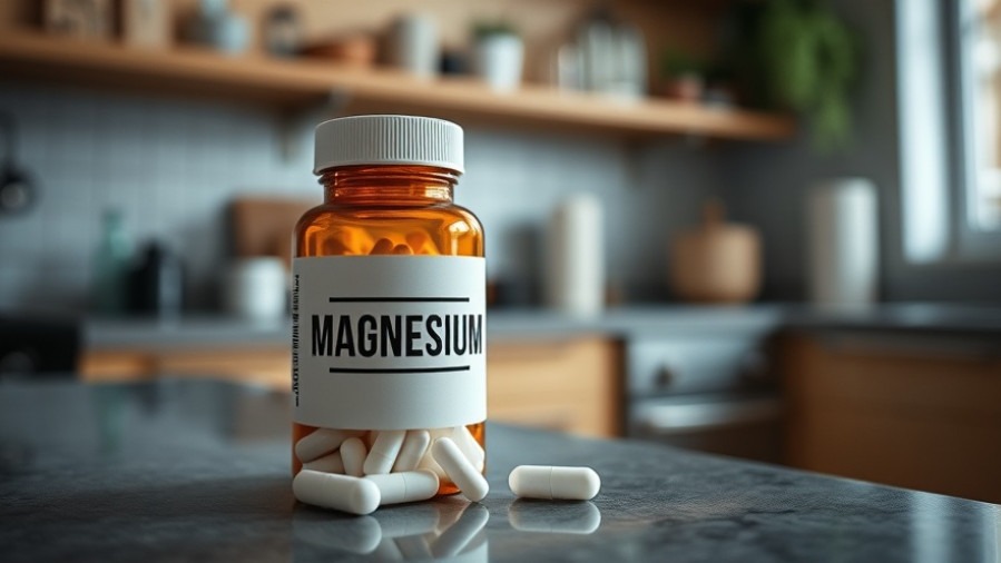 Magnesium pill bottle for natural sleep remedies for older adults on kitchen counter
