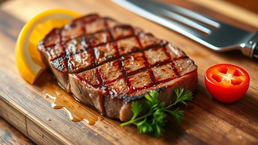High-quality steak highlighting protein labels for healthy diet choices