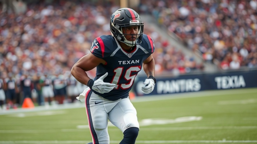 Dynamic Houston TEXAN football player in action, showcasing sports diversity and underdog stories.