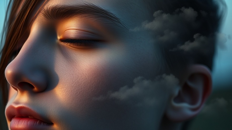 Close-up of a young adult in soft light, exploring dream interpretation and mental wellness.