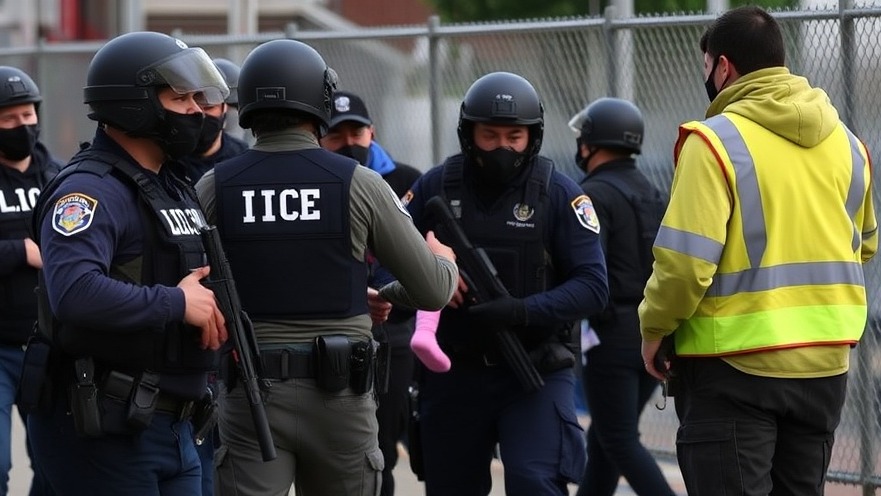 ICE agents conducting immigration enforcement, raising concerns on police accountability.