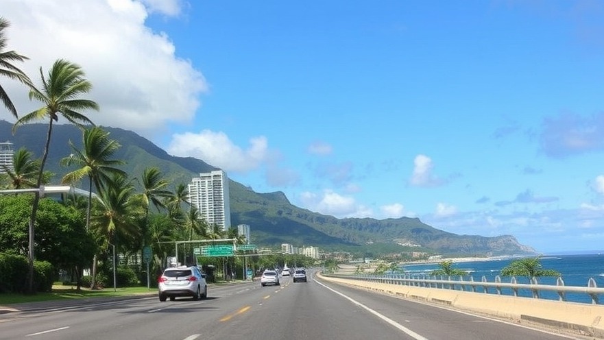 Kamehameha Highway showcasing effective road safety measures amidst traffic disruptions.