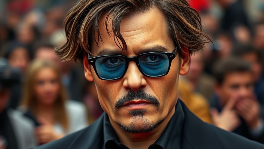 Johnny Depp at a red carpet event, serious expression defending against allegations.