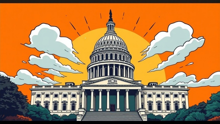 U.S. Capitol building illustration highlighting public health funding and wellness policies.