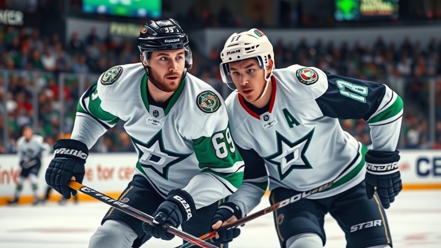 Exciting ice hockey action from Dallas sports updates featuring Dallas Stars players.