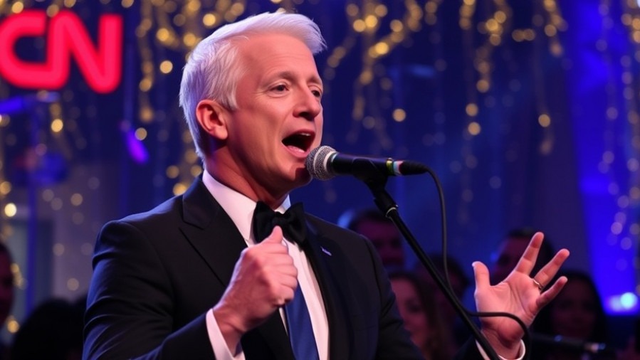 Anderson Cooper singing at New Year's Eve, capturing viral moments in entertainment.