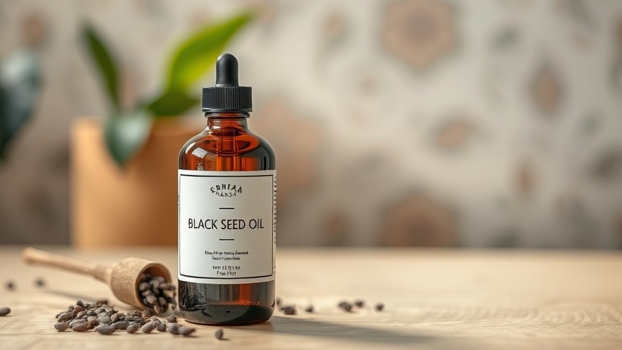 Bottle of Black Seed Oil, a popular anti-inflammatory food, on table in Austin wellness news.