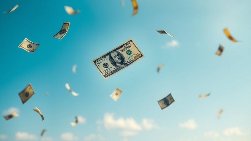 Cash falling from the sky symbolizing Texas political races and elections.